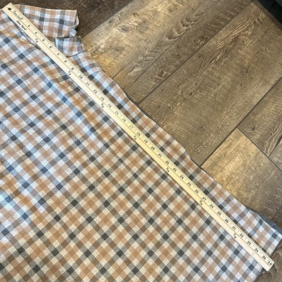 J Jill Plaid Short Sleeve Dress Gray Camel Size M - Picture 6 of 8